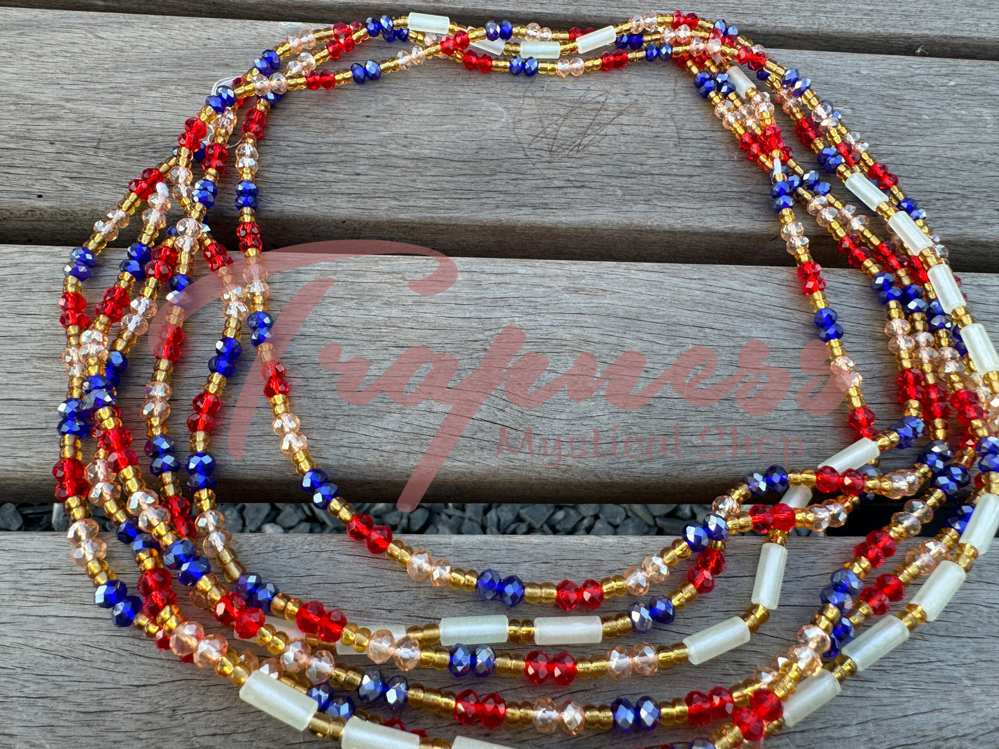 West African Waist Beads (Berry Glo)
