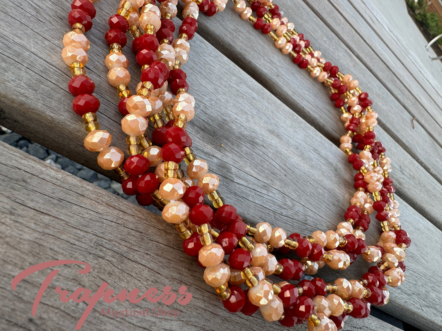 West African Waist Beads (Garnet)