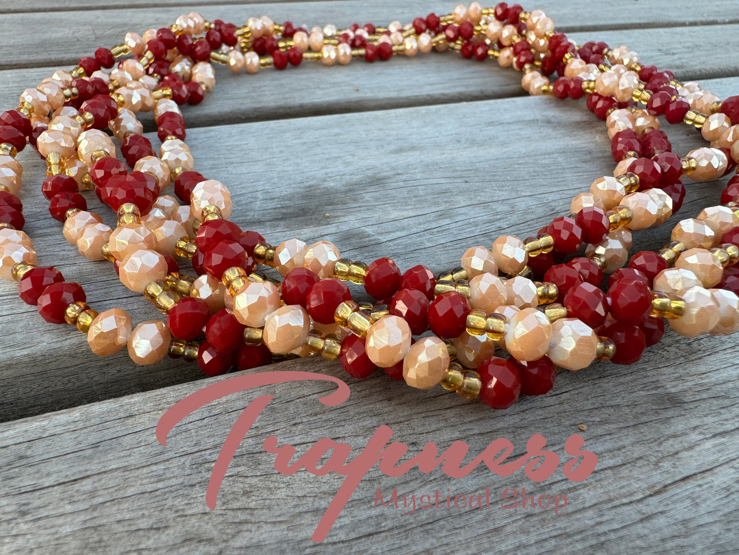 West African Waist Beads (Garnet)