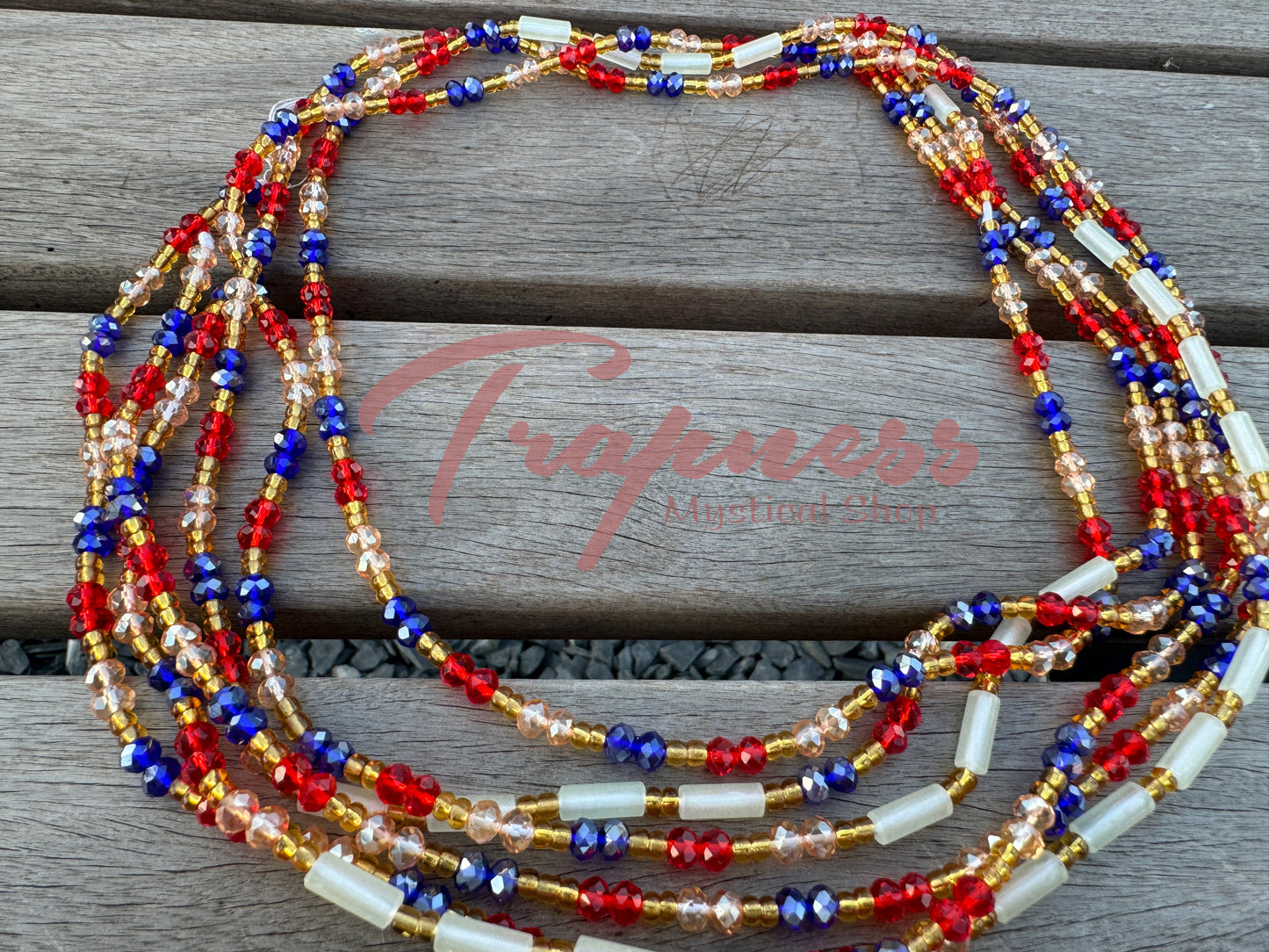 West African Waist Beads (Berry Glo)