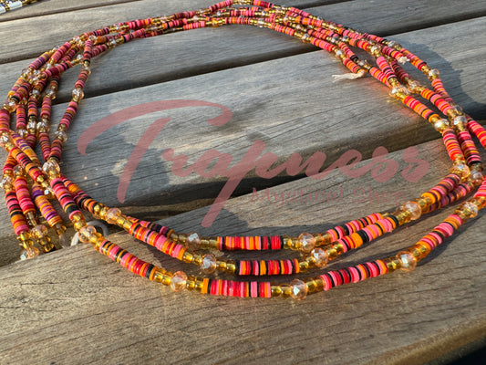West African Waist Beads(Pink Berry)