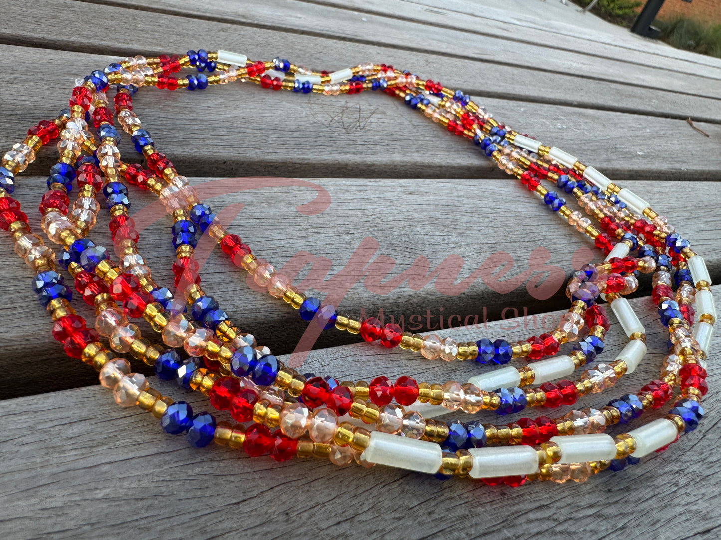 West African Waist Beads (Berry Glo)
