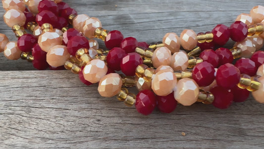 West African Waist Beads (Garnet)