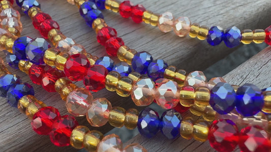 West African Waist Beads (Berry Glo)